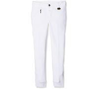 HKM 9064 - Pantaloni da Equitazione Penny Easy, da Ragazza, con Inserti al Ginocchio, Colore: Bianco/Bianco