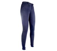 HKM 9064 Penny Easy - Pantaloni da Equitazione da Bambina, con Inserti al Ginocchio, Colore: Blu Scuro/Blu Scuro, Taglia 40