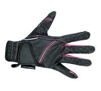HKM 9139 - Guanti da equitazione per adulti, colore: nero/rosa, 8
