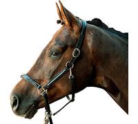 HKM - Cavezza in Pelle di Coccodrillo 9100, Colore Nero