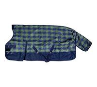 HKM Cleveland Karo 8238 - Coperta per cavallo, a quadretti, colore: blu navy/verde