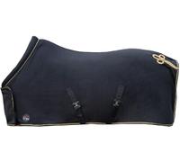 HKM Coperta in pile con collo Nero/Oro 155 cm