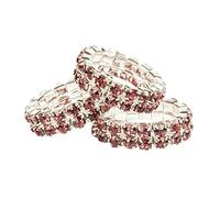 HKM Crystal - Set di 5 Elastici per criniera, Colore: Rosso