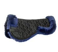 HKM Cuscino da Sella in Vera Pelliccia di Agnello Blu Scuro