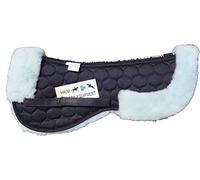 HKM - Cuscino per Sella in Vera Pelliccia di Agnello, Colore: Blu