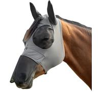 HKM Elastica Maschera anti mosche con protezione per le narici Grigio fango XS