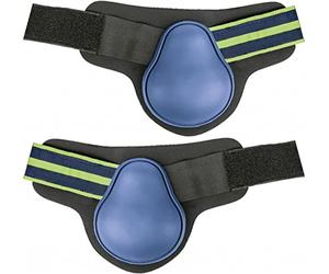 HKM Equestrian 6948 - Ghette e campane per zoccoli, colore blu navy/oro rosa Pony