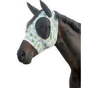 HKM Flamingo Elastic Maschera anti mosche Verde/Rosa Vollblut