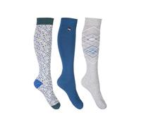 HKM Florida Calze al Ginocchio, Grigio/Blu Scuro, 39-42 Donna
