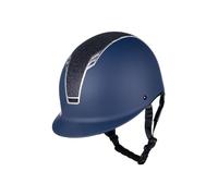 HKM Glitter, Casco da Equitazione Unisex Adulto, Blu Scuro/Argento, S-M = 55-57 cm