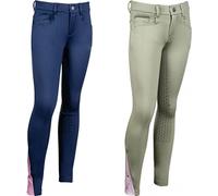 HKM Horse Spirit Pantaloni, Grigio-Verde, 164 Unisex-Bambini