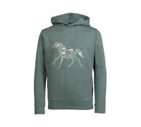 HKM Judy Felpa con Cappuccio, Verde Scuro, 128 Unisex-Bambini