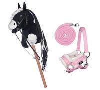 HKM Kids Hobby Horse - Cavallo per bambini, colore: Bianco/Nero
