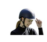 HKM Lady Shield, Casco da Equitazione Unisex Adulto, Blu Scuro, Oro Rosa, L 58 cm-60 cm