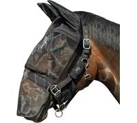 HKM Maschera anti mosche premium con protezione per le narici Nero Pony