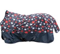 HKM Norwich- 600D Coperta a collo alto con fodera in pile Design blu con stelle 115