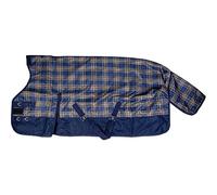 HKM Orlando Karo 1175 - Coperta per cavallo, a quadretti, colore: blu navy/marrone