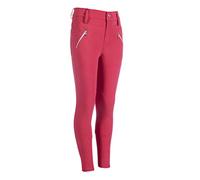 HKM Pantaloni da Equitazione BIBIBI&Tina con Inserti sulle Ginocchia, Rosso (3000), 164 Slim Bambina