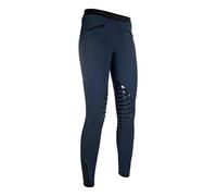 HKM Pantaloni da equitazione Leggings Starlight Donna, Blu scuro/Nero, 44