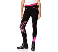 HKM Pantaloni da equitazione Leggings Starlight Donna, Nero/rosa, 44
