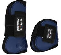 HKM 8566 Pony Cob Full, set da 4 ghette e calotte imbottite, bianco/nero, sangue pieno / sangue caldo
