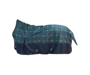 HKM Pittsburgh Karo Coperta per cavalli Quadri blu navy/Verde 145 cm