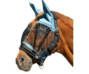 HKM Premium Maschera antimosche Blu Fumoso Mini Shetty