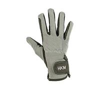 HKM Reithandschuh-Special-aus Hochwertiges Lederimitat, Pantaloni Unisex Bambini, Nero/Grigio, 12