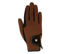 HKM Reithandschuhe Professional Nubuk Lederimitat, Guanti da Equitazione. Donna, Nero/Marrone, S