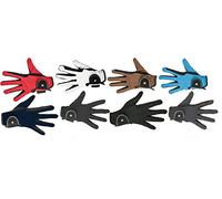 HKM Reithandschuhe Professional Nubuk Lederimitat, Pantaloni Donna, Nero/Grigio, S