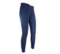 HKM Reithose -Basic Belmtex Grip- 3/4 Besatz 556585, Pantaloni Da Equitazione Bambino, Blu (Dunkelblau), 134
