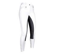 HKM Reithose -Basic Belmtex Grip- 3/4 Besatz 5909, Pantaloni Da Equitazione Donna, Bianco (Weiß/Schwarz), 42