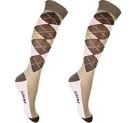HKM Reitsocken-Check Classico Calzini, Rosa/marrone-3821, 35-38 Uomo