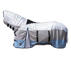 HKM Resistente Coperta antimosche con parte per il collo Blu/Bianco/Grigio 165