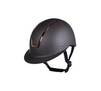 HKM Scudo Signora, Casco da Equitazione Unisex Adulto, Marrone/Oro Rosa, M