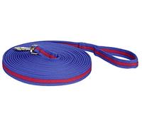 HKM Soft - Guinzaglio per longitudinale, 800 cm, Colore: Blu/Rosso | Materiale extra morbido con robuste guarnizioni color ottone. Ideale per allungare, lavorare sul pavimento e tensione.