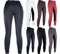 HKM SPORTS EQUIPMENT Reithose-Basic Belmtex Grip Easy-3/4 Besatz, Pantaloni Unisex-Adulto, Blu Scuro/Blu Scuro, 122