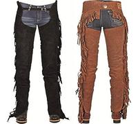 HKM SPORTS EQUIPMENT Showchaps mit Fransen2200, Pantaloni Unisex-Adulto, Marrone, L