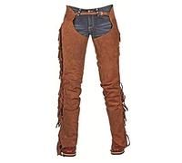 HKM SPORTS EQUIPMENT Showchaps mit Fransen2200, Pantaloni Unisex, Marrone, L