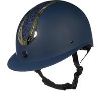 HKM Unisex Illusion Casco da equitazione Blu Scuro/Oro L = 58-60 cm