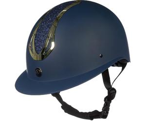 HKM Unisex Illusion Casco da equitazione Blu Scuro/Oro M = 55-57 cm
