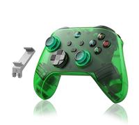 HKOORLAMULS Controller di gioco wireless G6 dal design ergonomico, BT 5.3, sensazione corporea a sei assi, joystick Hall, 400 mAh, texture antiscivolo, 20 ore di gioco (green-holder)