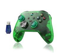 HKOORLAMULS Controller di gioco wireless G6 dal design ergonomico, BT 5.3, sensazione corporea a sei assi, joystick Hall, 400 mAh, texture antiscivolo, 20 ore di gioco (green-receiver)