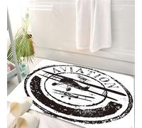 HKPOEQ Tappeto Bagno 50 x 80 cm,Tappetino in Microfibra, Tappeti Assorbente Antiscivolo,Aereo d'epoca, timbro in stile grunge con la parola aviazione e,Soffice Tappetini Doccia
