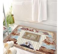 HKPOEQ Tappeto Bagno 50 x 80 cm,Tappetino in Microfibra, Tappeti Assorbente Antiscivolo,Arazzo degli antichi dei egizi, faraone e geroglifici, la figura sacra, arte e sacral,Soffice Tappetini Doccia