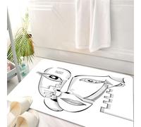 HKPOEQ Tappeto Bagno 50 x 80 cm,Tappetino in Microfibra, Tappeti Assorbente Antiscivolo,Arte astratta in stile cubista moderno e surreale con rto a croce che rappresenta il,Soffice Tappetini Doccia