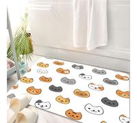 HKPOEQ Tappeto Bagno 50 x 80 cm,Tappetino in Microfibra, Tappeti Assorbente Antiscivolo,Asilo nido, gattini allegri e divertenti in vari colori Animali sorridenti Carini o l,Soffice Tappetini Doccia