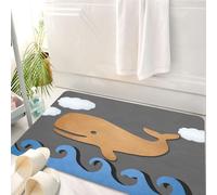 HKPOEQ Tappeto Bagno 50 x 80 cm,Tappetino in Microfibra, Tappeti Assorbente Antiscivolo,Balena, carta di legno come una balena disegnata in aria con un'immagine di balena su,Soffice Tappetini Doccia