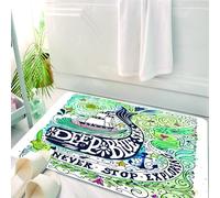 HKPOEQ Tappeto Bagno 50 x 80 cm,Tappetino in Microfibra, Tappeti Assorbente Antiscivolo,Balena, tica balena su un disegno di oceano ondulato che nuota verso un'isola con pal,Soffice Tappetini Doccia