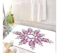 HKPOEQ Tappeto Bagno 50 x 80 cm,Tappetino in Microfibra, Tappeti Assorbente Antiscivolo,Bouquet da sposa viola con fiori di vite in autunno, stile,Soffice Tappetini Doccia